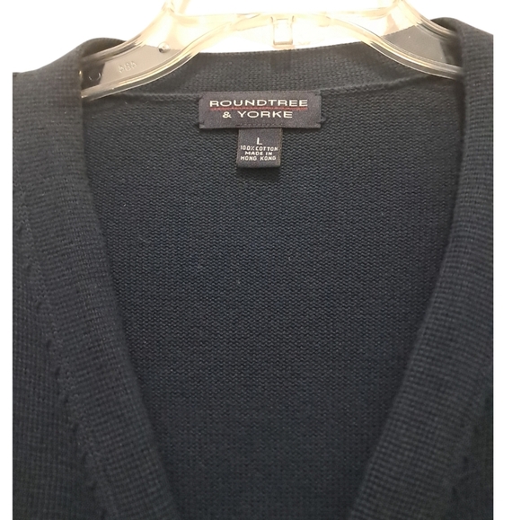 Roundtree &Yorke Women's Sweater Size L Dark Blue 100%Cotton. - Picture 3 of 5